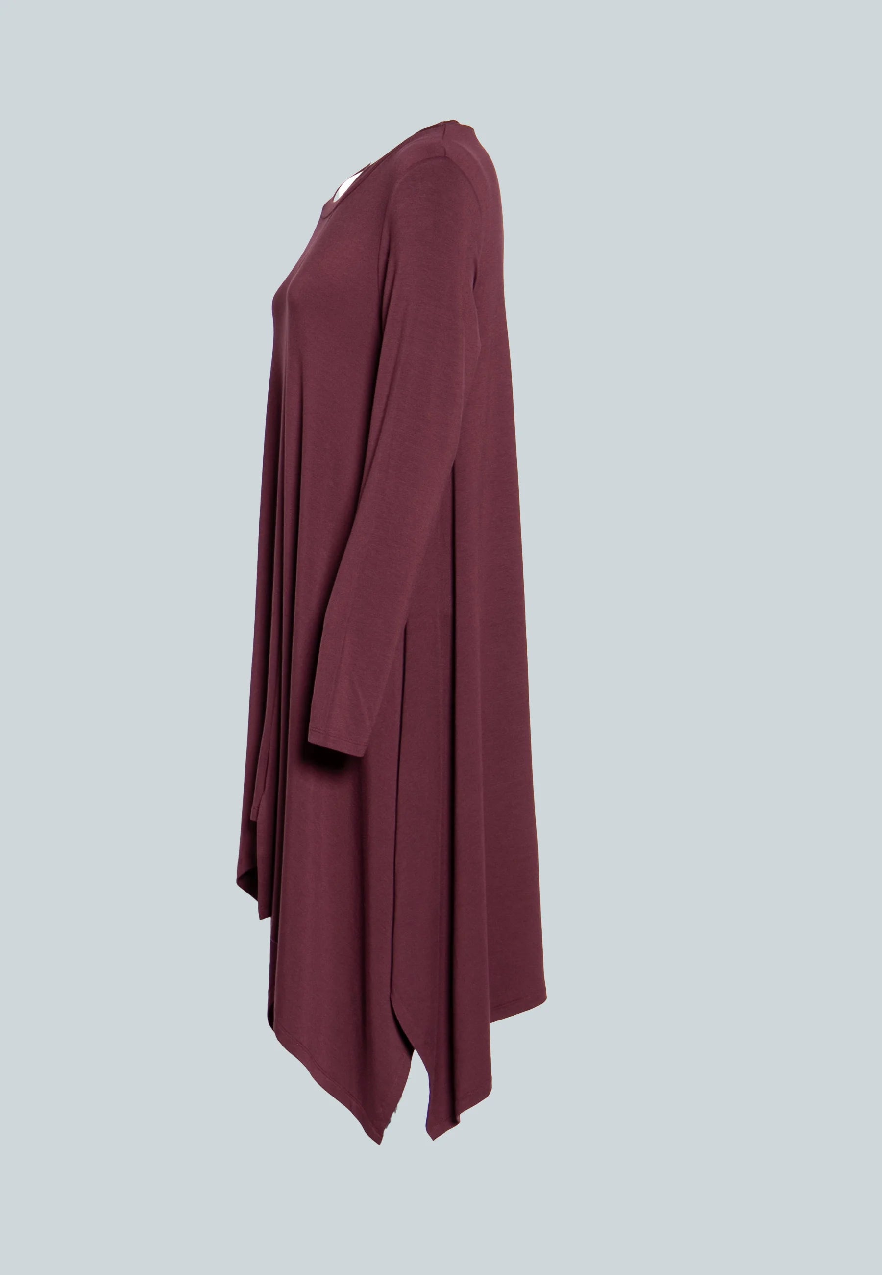 PURITA Long, asymmetrical, viscose jersey basic tunic