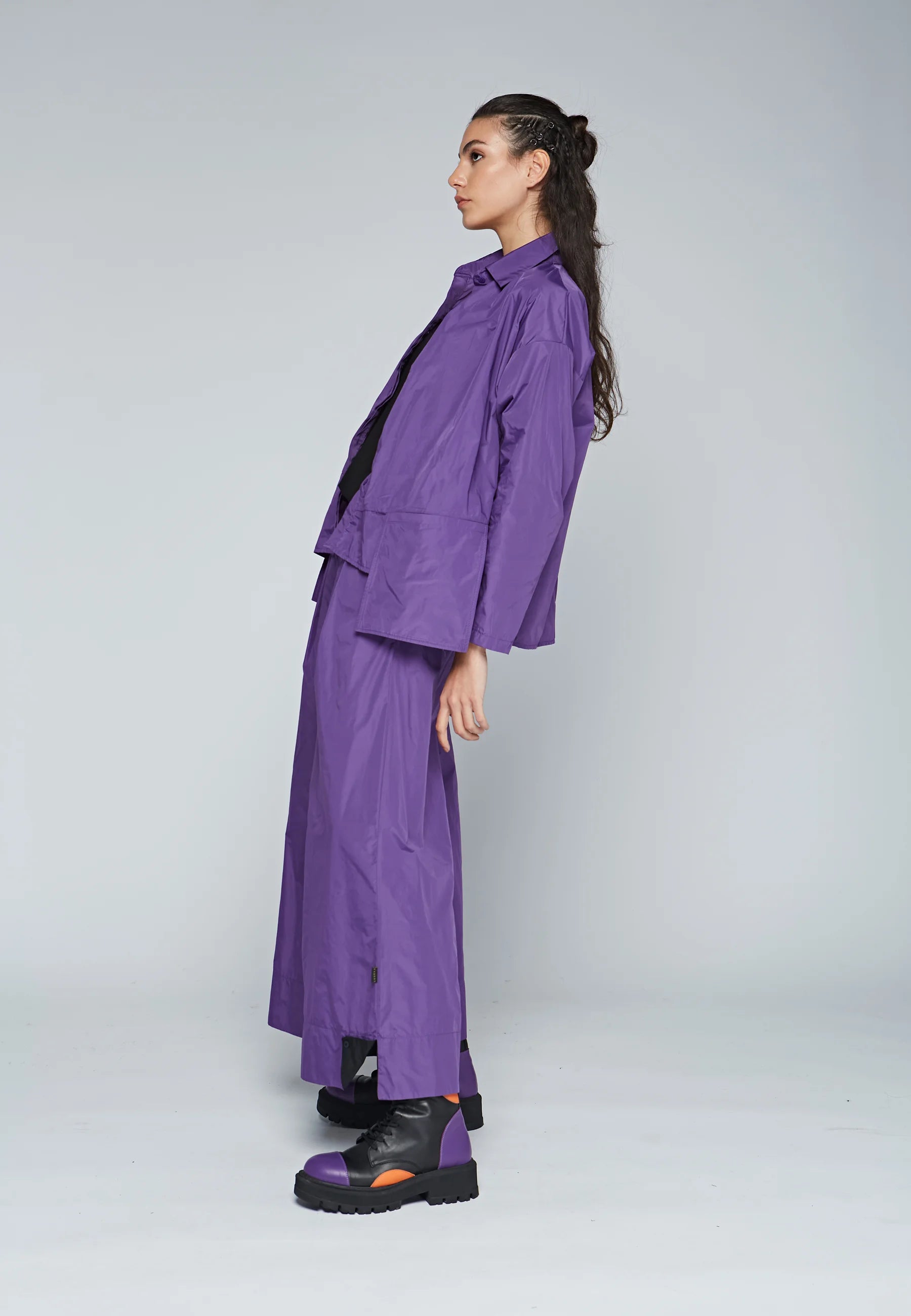 CONTRAST Recycled memory taffeta skirt pants