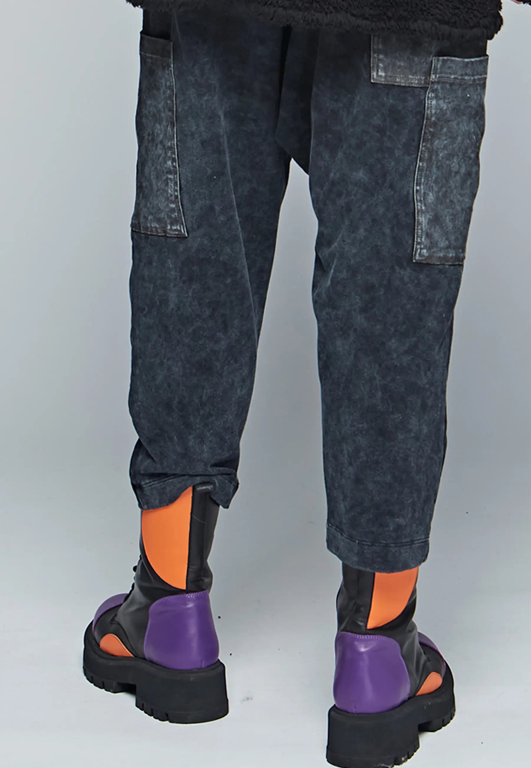 DUST Eco-friendly washed, cotton jersey & denim blended harem pants