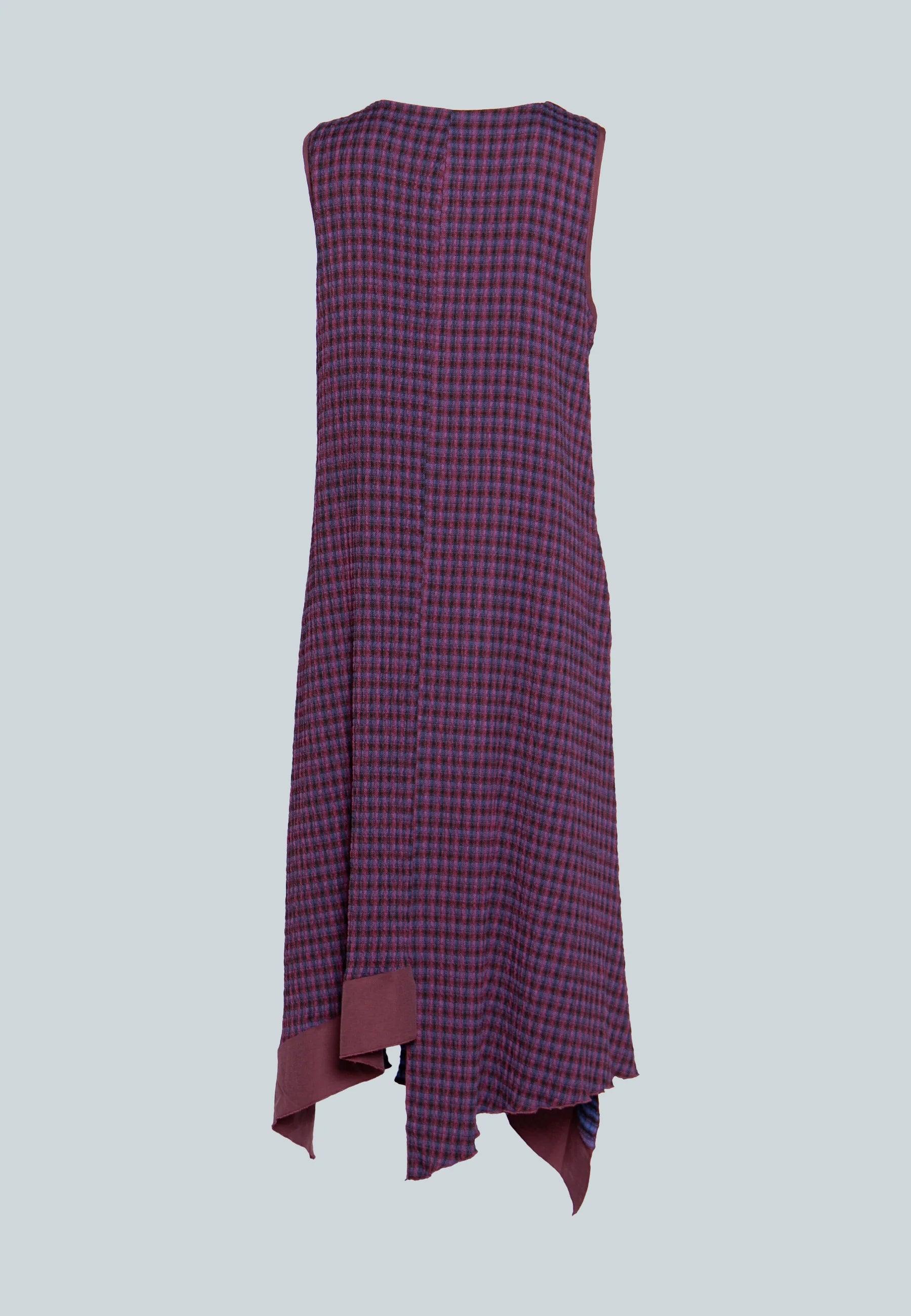 EVOKE Long, plaid, crinkled viscose, asymmetrical dress LUUKAA EVOKE Long, plaid, crinkled viscose, asymmetrical dress LUUKAA