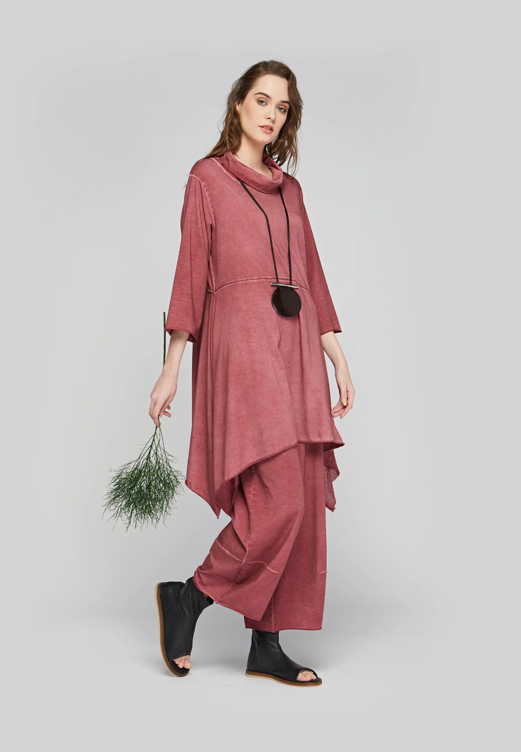 KYRA Garment dyed, cotton jersey dress - Rose / 12-14 KYRA Garment dyed, cotton jersey dress - Rose / 12-14