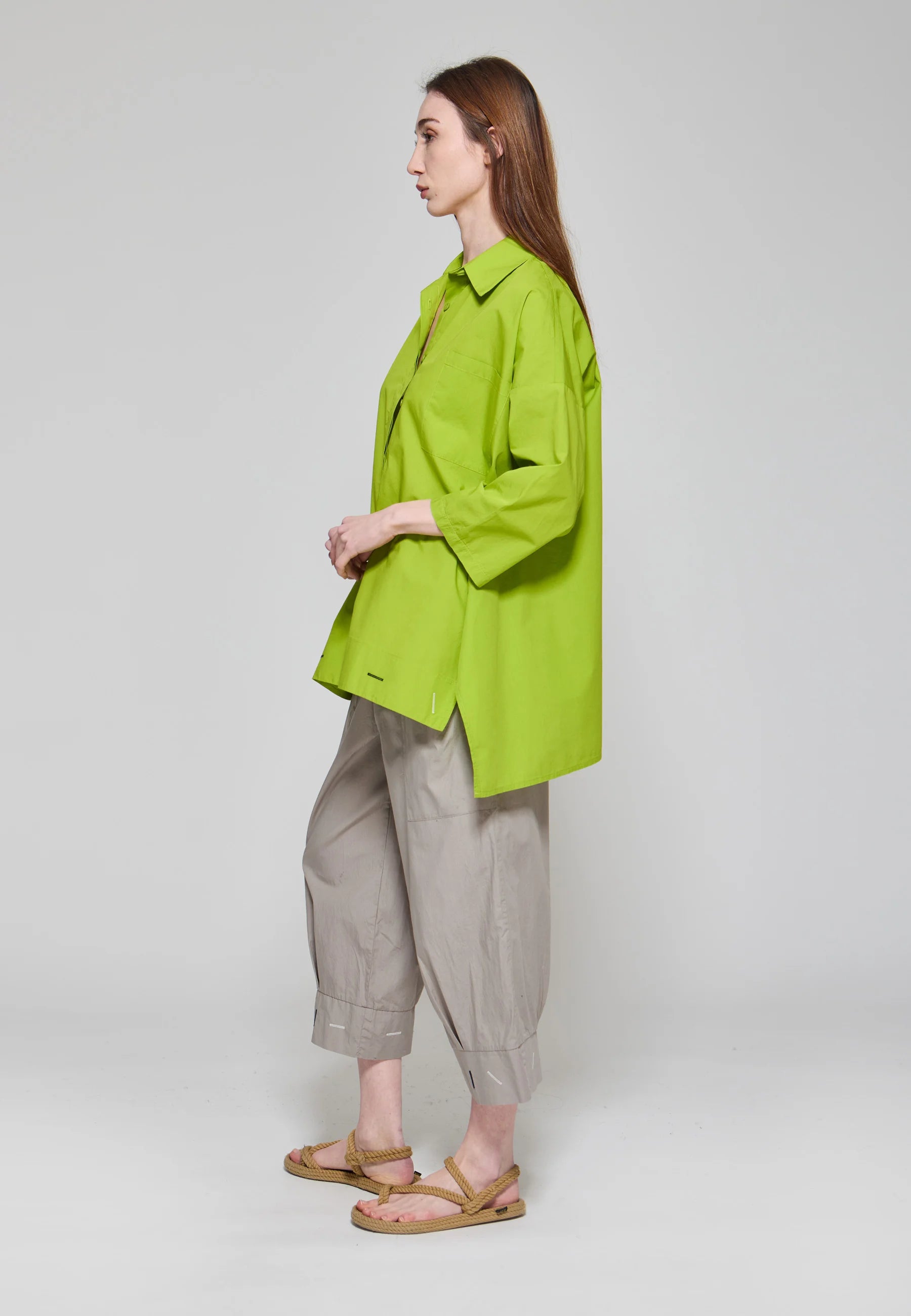 NUVOLA Plain poplin shirt with colorful details – LUUKAA