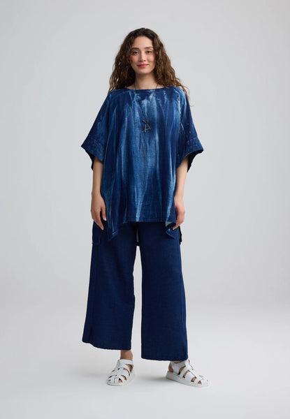 QUINN Batik-effect back-button tunic – LUUKAA