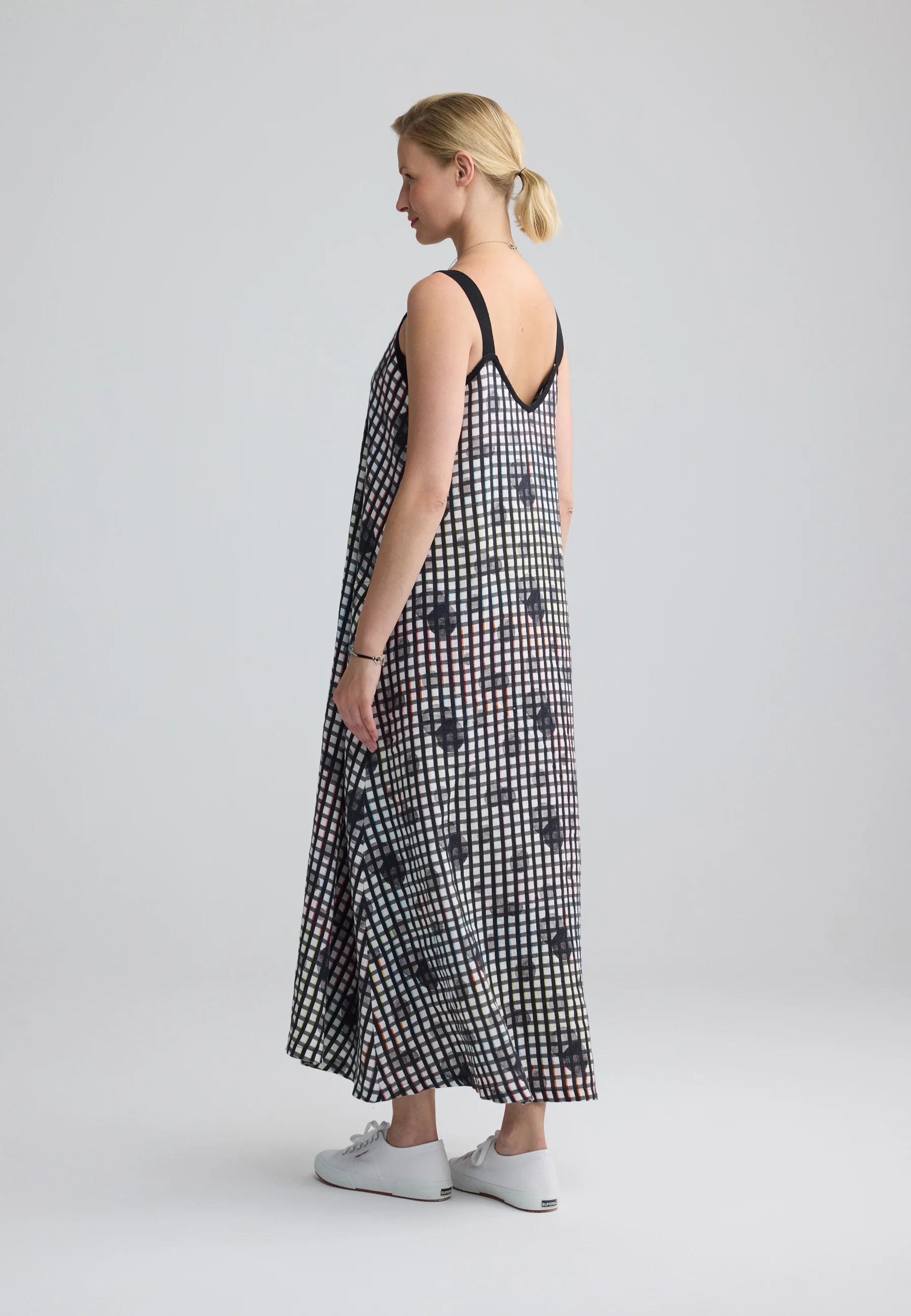 neon linen dress GRACIA NEW Long Sleeve Linen Dress in Neon Pink